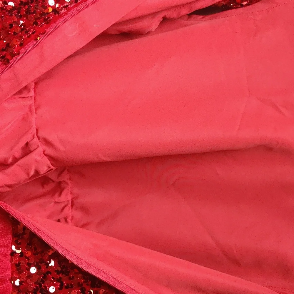 Girls Red Sequin Tulle Party Dress - Brand: